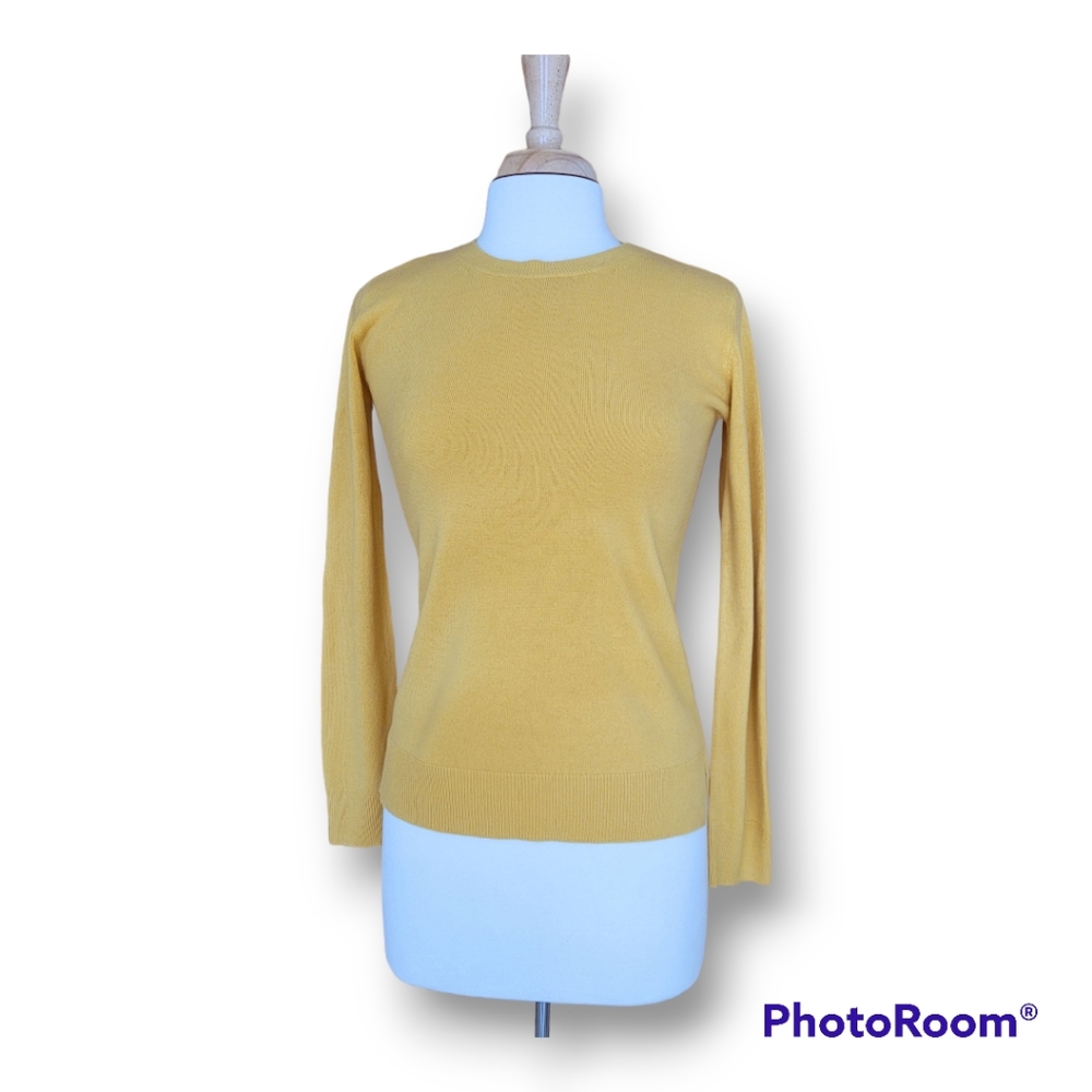 Marks & Spencer, Yellow, Round Neck Long Sleeve Sweater. Size UK 6)